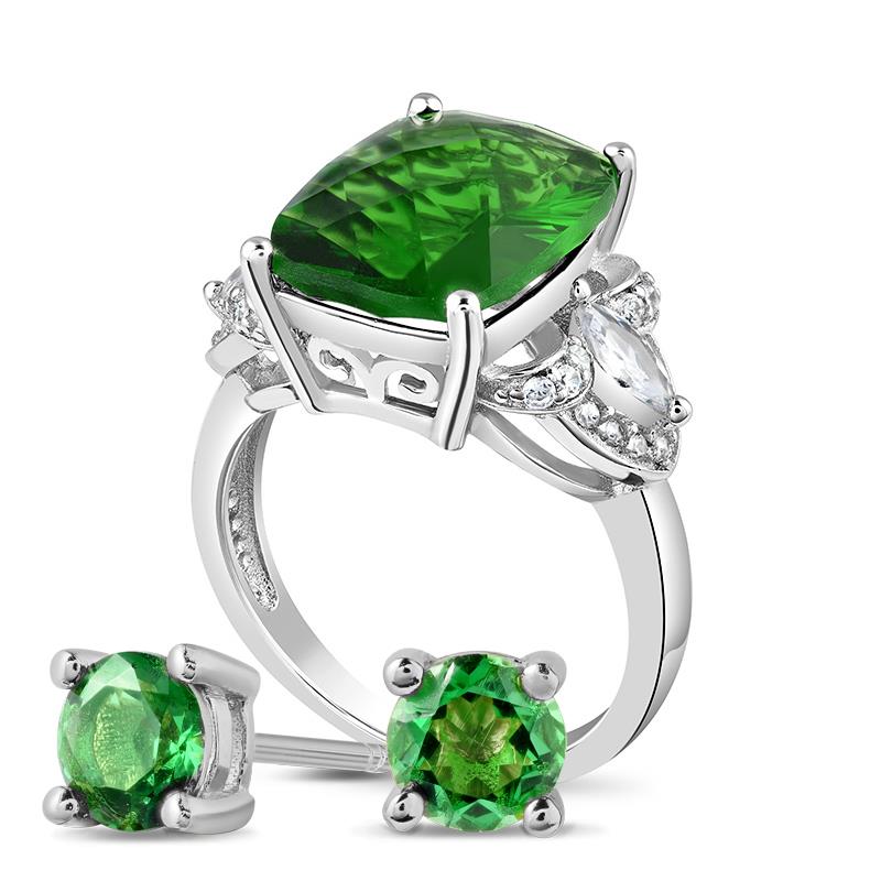 Spirit Lake Helenite Ring & Earrings